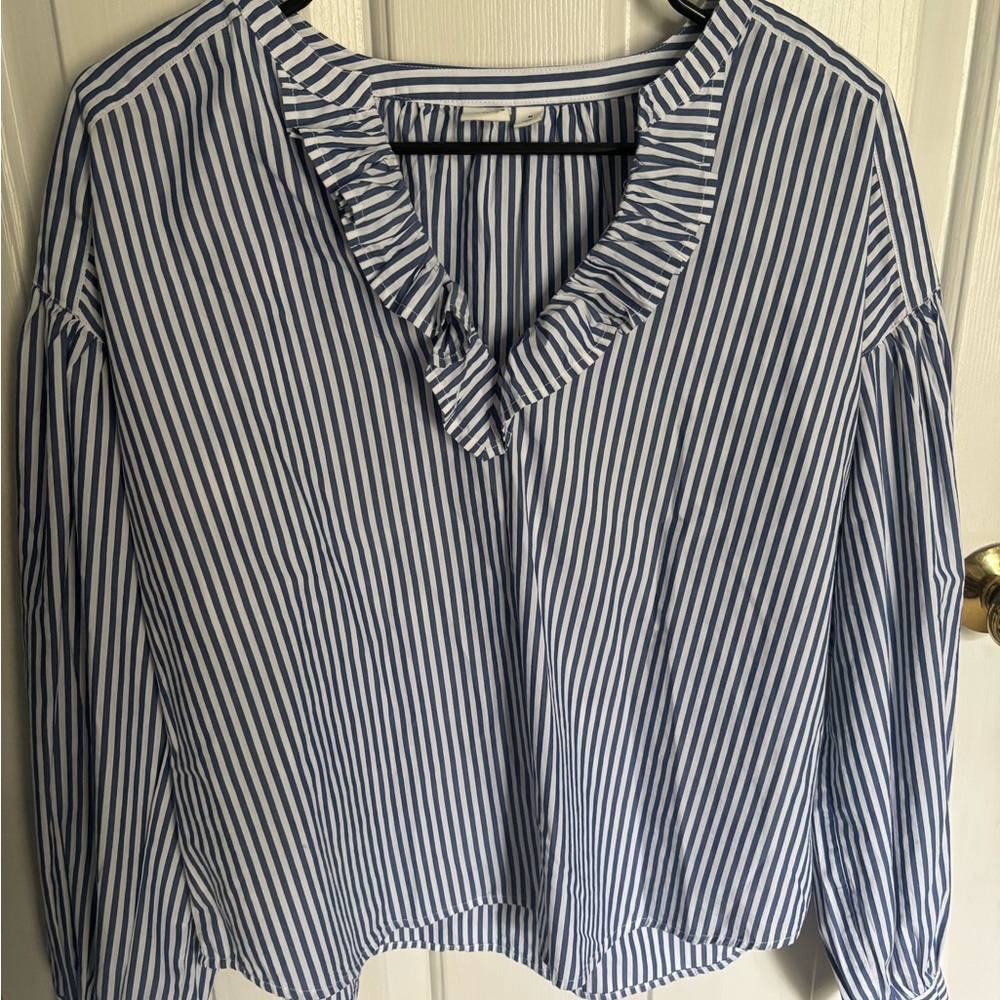 GAP Blue and White Striped Blouse